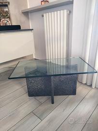 tavolino in marmo e vetro 
