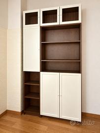 Mobile soggiorno/libreria in legno bicolore