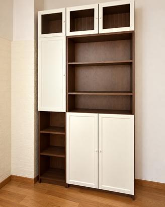 Mobile soggiorno/libreria in legno bicolore