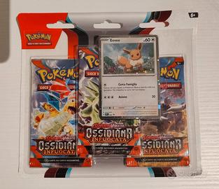 Pokemon Blister 3 Bustine Ossidiana Infuocata