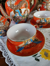 Servizio da the giapponese tinto a mano