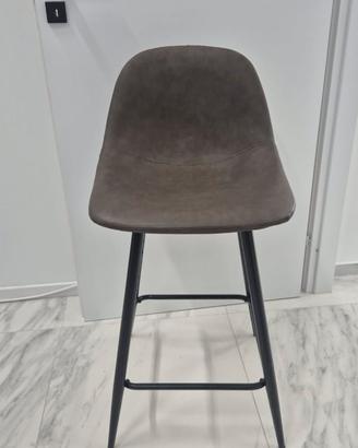 Sgabello in similpelle marrone scuro