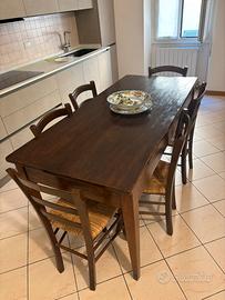 Tavolo e Sedie legno massello