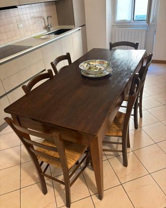 Tavolo e Sedie legno massello