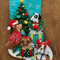 calza Befana e Natale cucita a mano - Dogs