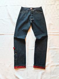 Armani jeans cargo con risvolto rosso tg 26 