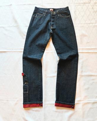 Armani jeans cargo con risvolto rosso tg 26 