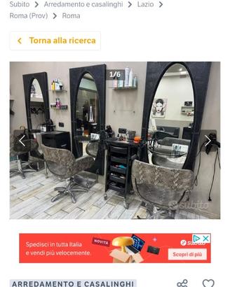 Arredamento,stigliatura,per negozio parrucchiera