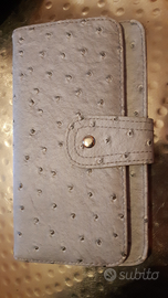 Portafoglio donna in pelle di struzzo