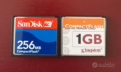 2 schede Compact Flash CF San Disk e Kingston