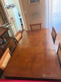 Tavolo da pranzo Art Déco anni ’30/’40 + 6 sedie