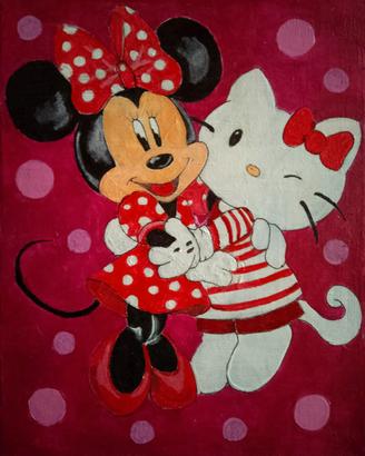dipinto Minnie e kitty 