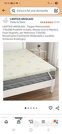 Topper memory matrimoniale 170 x 200