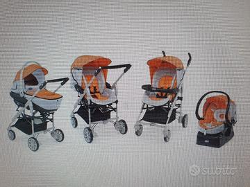 passeggino trio living chicco arancione