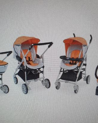 passeggino trio living chicco arancione