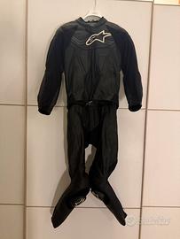 Tuta moto divisibile Alpinestars pelle nera TG 50