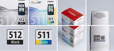 Cartucce Originali Canon PG-512 (Nero) e CL-511 (C
