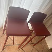 Coppia di sgabelli in cuoio