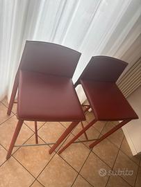 Coppia di sgabelli in cuoio