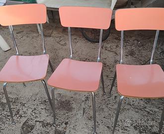 3 sedie vintage scuola 
