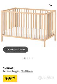 Lettino ikea sniglar con sbarre bambini