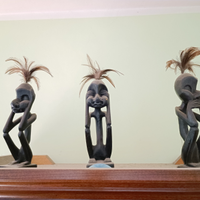 Sculture africane non vedo non sento e non parlo