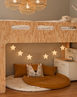 Letto a soppalco SMARTWOOD + libreria in legno