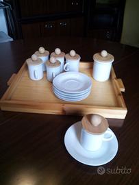 Servizio da caffè 6 tazze con coperchio Vintage