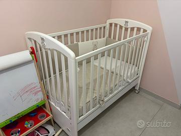 Lettino sponde foppapedretti+materasso e paracolpi