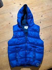 Giubbino smanicato imbottito blu 8/9 anni