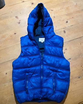 Giubbino smanicato imbottito blu 8/9 anni