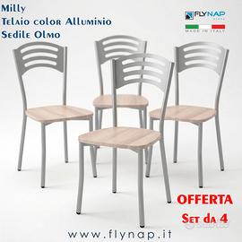 SET 4 Sedie in Metallo modello Milly