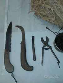 Attrezzi vecchi per potatura ed innesto