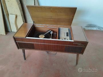 radio con giradischi "minerva stereo "anni 50-60