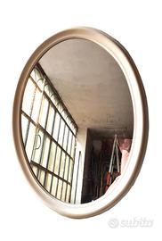 Specchiera ovale, tornita finitura avorio