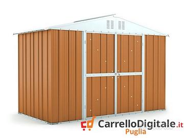 Box giardino lamiera zincata 327x155 legno chiaro