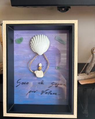 Quadro con sassi di mare 