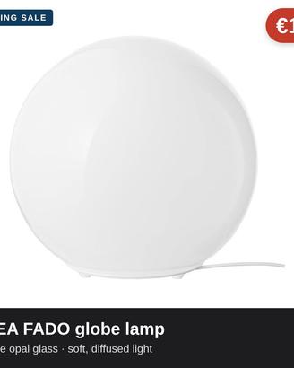 Lampada da tavolo IKEA FADO globo bianco