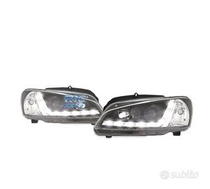 FARI PEUGEOT 106 96-05 LUCE DIURNA A LED FONDO NER