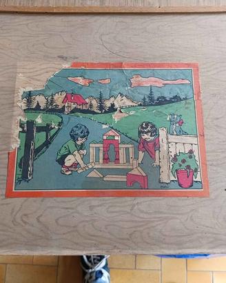 Set Vintage di Blocchi da Costruzione in Legno