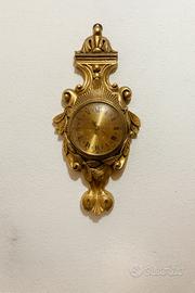 Orologio da parete in legno dorato stile barocco