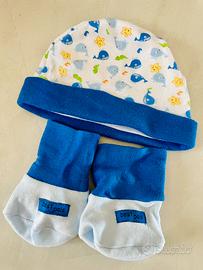 Cappellino-scarpine cotone neonato