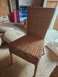 Sedia in vimini / rattan intrecciato