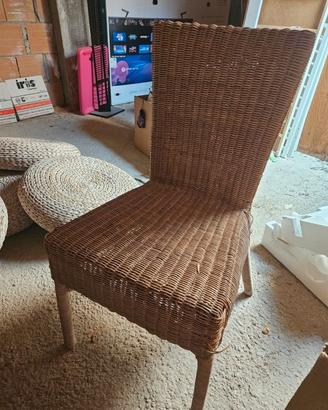 Sedia in vimini / rattan intrecciato