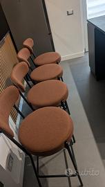 Sgabelli cucina bar tessuto terracotta