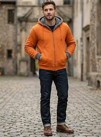 Felpa doubleface arancio/grigio tg.S marca scout
