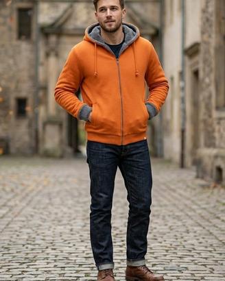 Felpa doubleface arancio/grigio tg.S marca scout