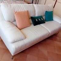 divano 3 posti in vera pelle (bianco)