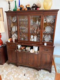 Grande Vetrina Credenza Mogano Stile Inglese
