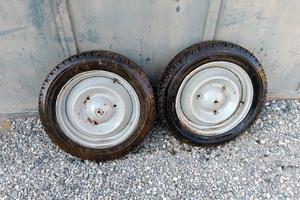 coppia di cerchi con gomme Citroen 2CV/Dyane 